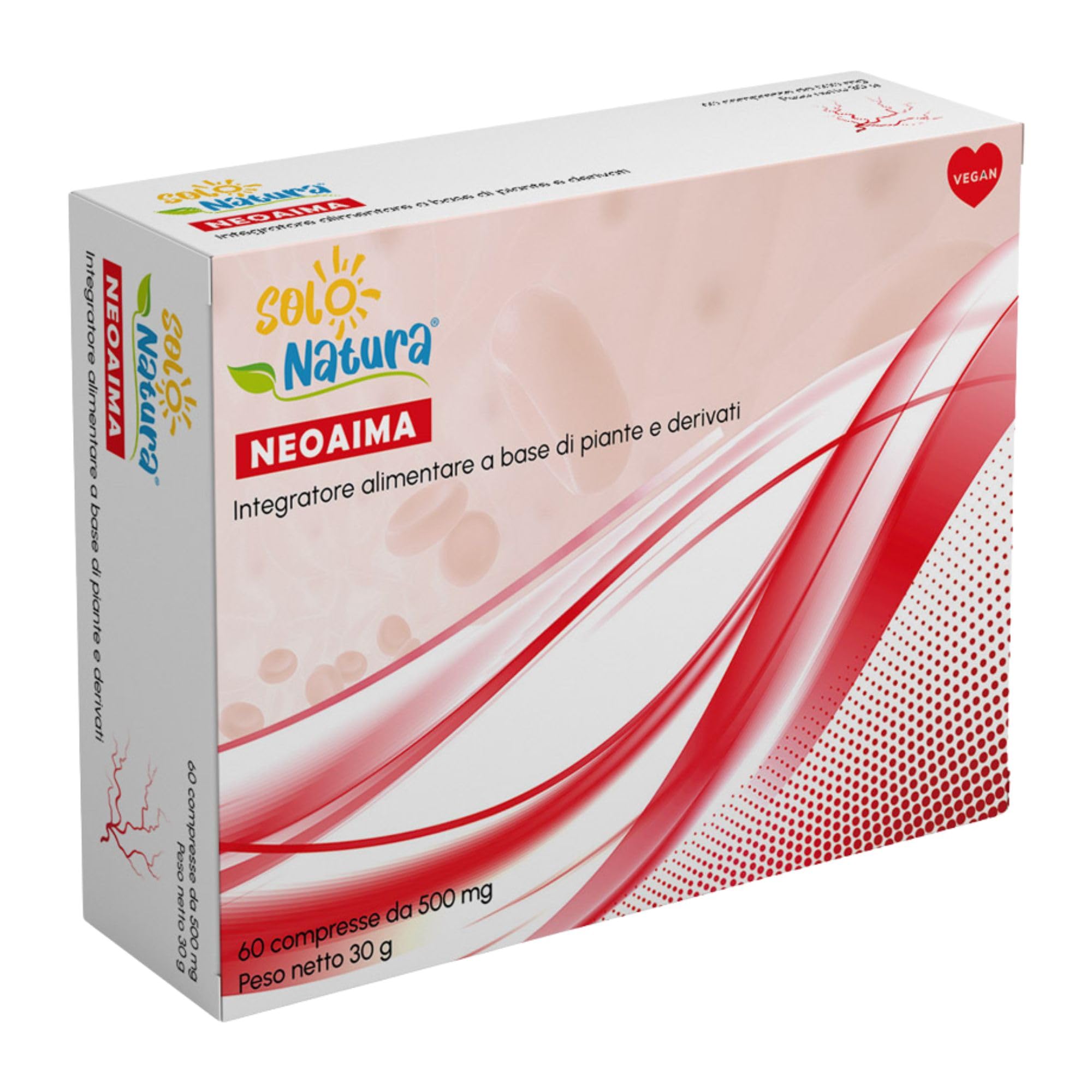 Solo Natura NEOAIMA – Integratore per Circolazione Gambe con MIrtillo Nero, Diosmina, Esperidina e Troxerutina, Supporto Microcircolo e Drenante contro Gambe Gonfie e Pesanti, 60 Compresse da 500 mg