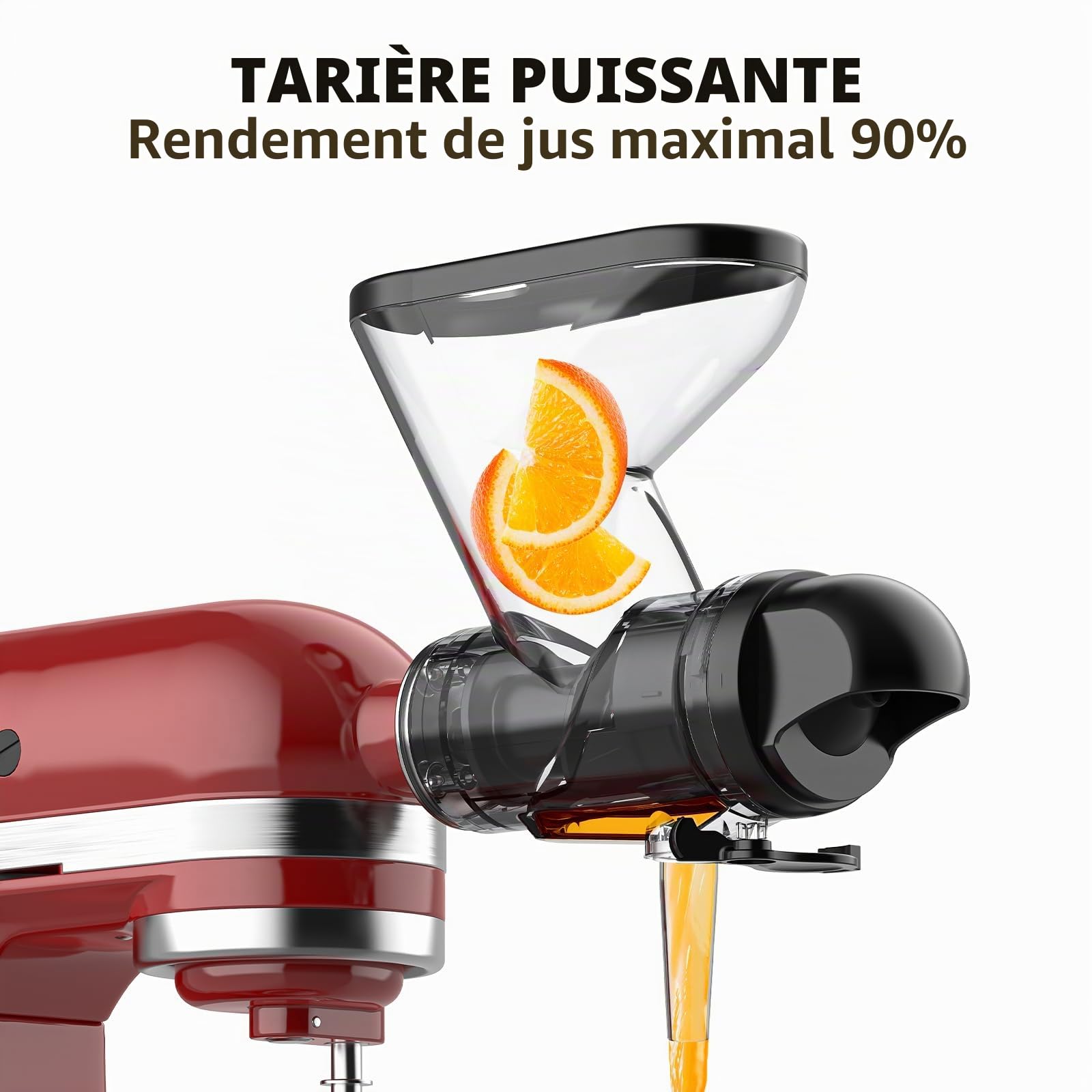 GVODE Accessoire pour presse-agrumes pour KitchenAid, presse-agrumes à froid, presse-agrumes pour Kitchen Aid avec double goulotte d'alimentation, accessoire pour Kitchen Aid