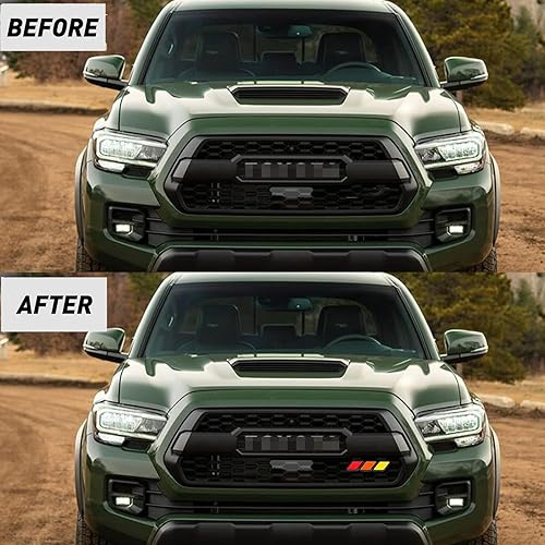 Miniatura 8 de Calcomanía de emblema tricolor para Toyota Tacoma 4Runner Tundra Rav4, accesorios para parrilla, capó de guardabarros, falda lateral, parachoques y