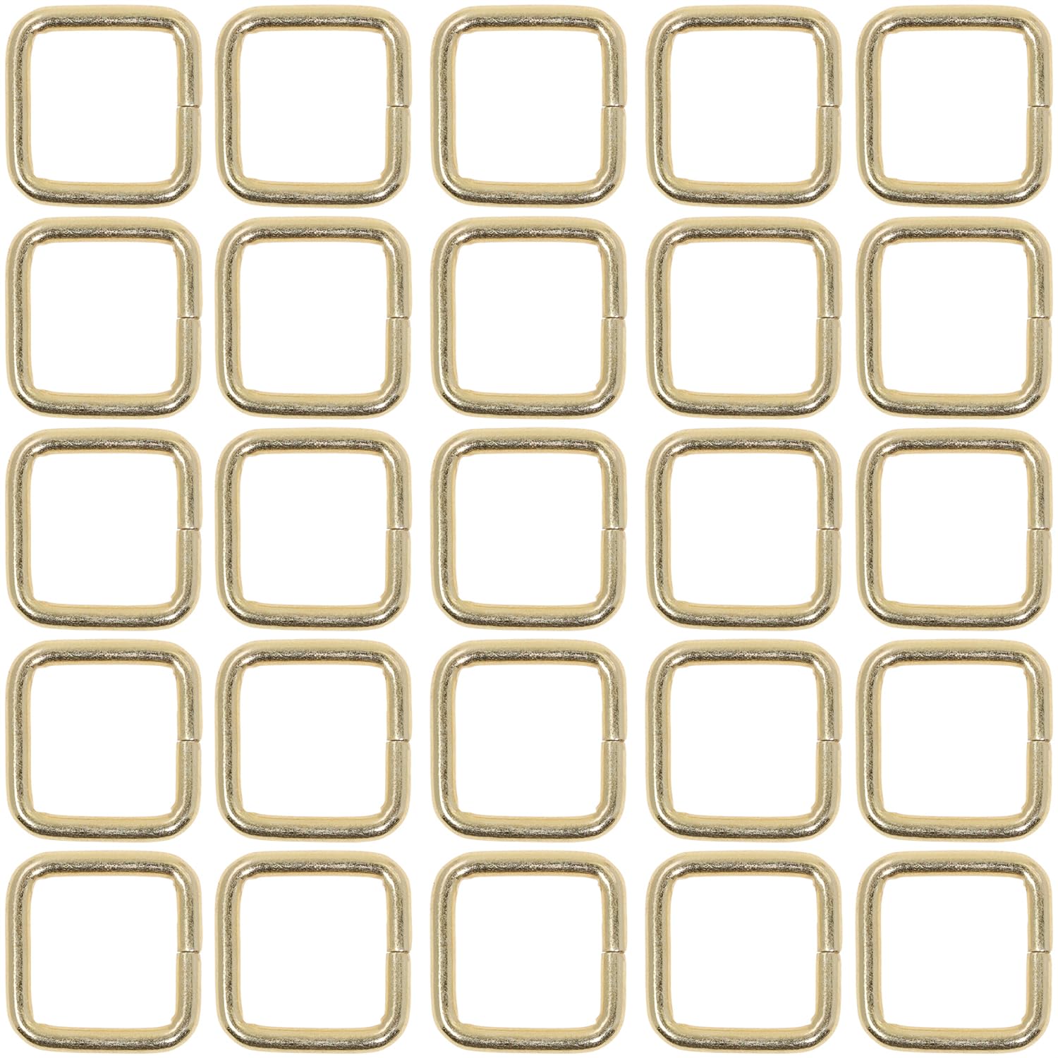 Shapenty Light Gold Metal Square Bag Purse Snap Hook Loop Ring Webbing Belt Buckle for Strap Bag Making Sewing,20PCS