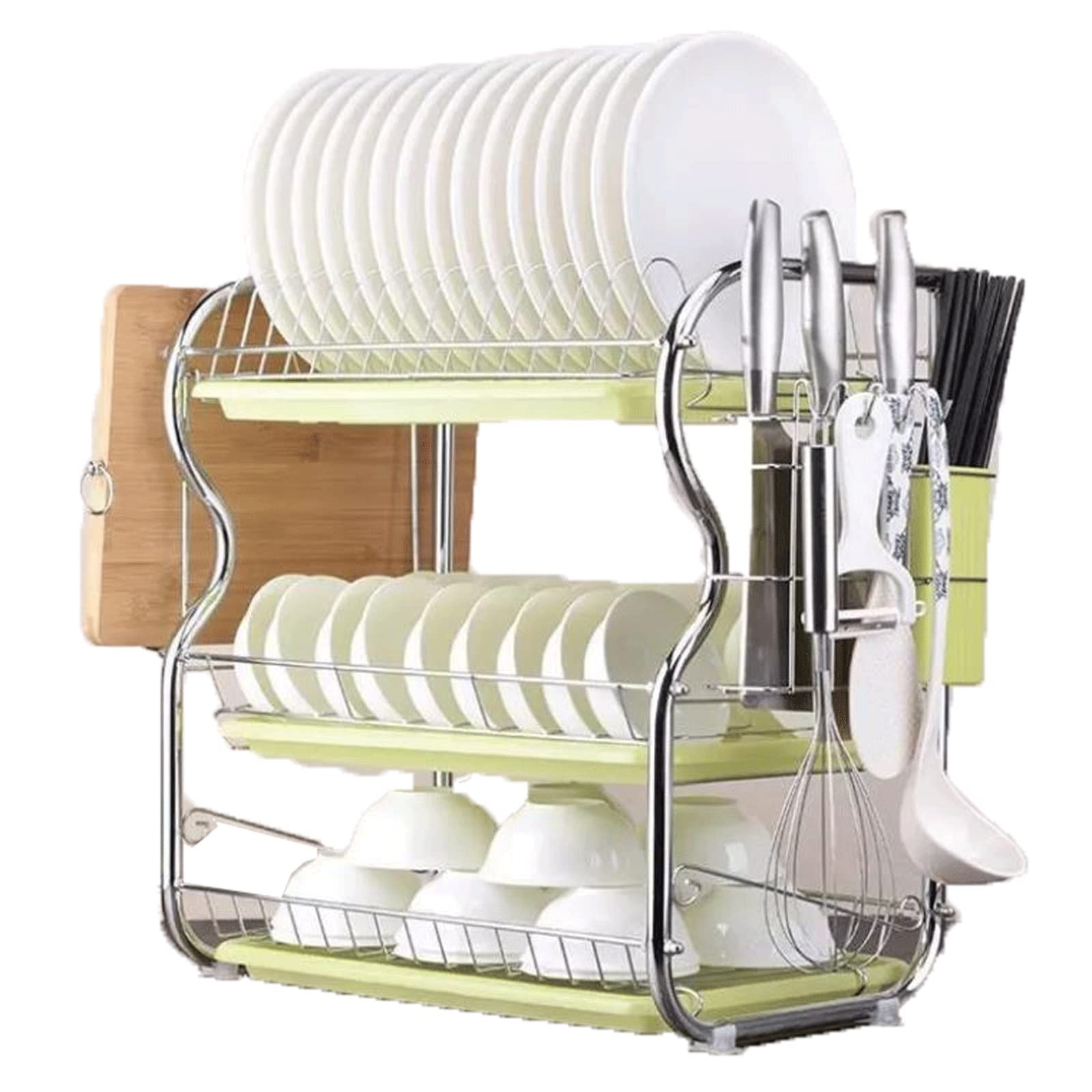 Scolapiatti, organizer da cucina, portapiatti e scolapiatti per lavello, ripiano salvaspazio per taglieri e utensili, resistente ed elegante