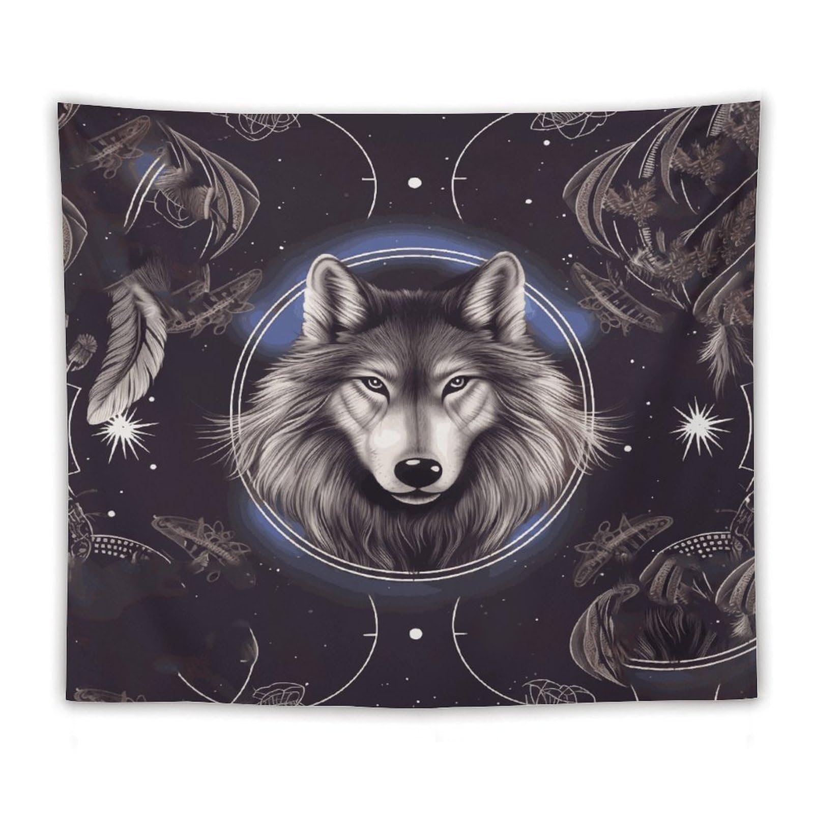 LDGSUPH Wolves And Dream Catchers Tapestry Wall Hanging Decor Anti-fading Aesthetic Wall Tapestries Fashion Wall Blanket Decor Modern Wall Art Tapestry for Bedroom Home Decor 50"x60"