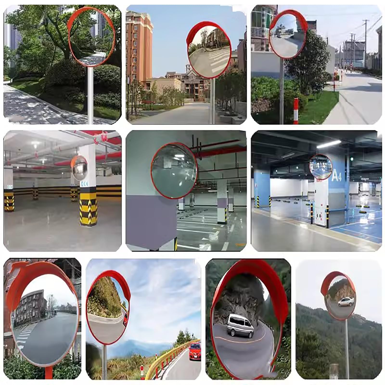 specchi di Sicurezza Specchio di Sicurezza Grandangolare per Interni, Specchietti per Punti Ciechi di Diametro 45 60 75 80 100 Cm, Specchio Curvo(30in/75cm)