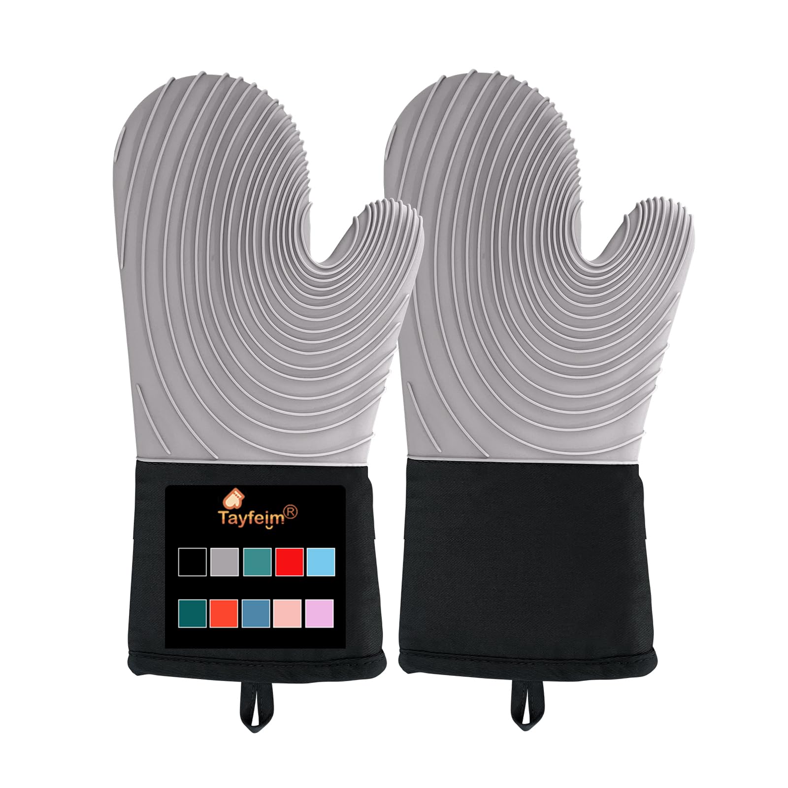 Ofenhandschuhe, Silikon, Ofenhandschuhe, hitzebeständig, 250 °C, Silikon, Ofenhandschuhe, 1 Paar, BPA-frei, rutschfest, für Küche, Mikrowelle, Ofenhandschuhe