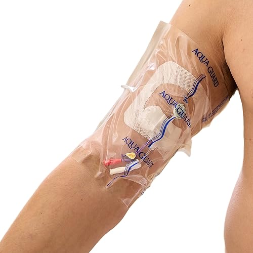 TIDI AquaGuard - Hoja de protección de ducha de 9 x 9 pulgadas, barrera de humedad autoadhesiva, hecha sin látex, cubierta de heridas para ducha, 7