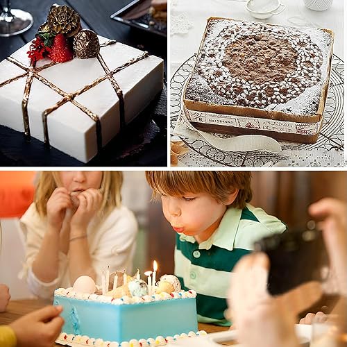 Miniatura 4 de saphe Molde de silicona cuadrado de 8 pulgadas antiadherente para tartas de silicona, moldes para brownie, pastel, pan, pastel y lasaña, 2 paquetes