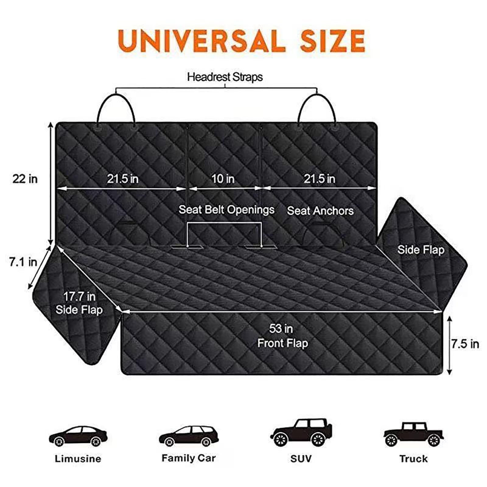 Housse de Siège Auto pour Chien pour Vauxhall Combo 2019-2023 Couverture de Siège Arrière Imperméable Tapis de Protection de Voiture pour Animaux Antidérapant