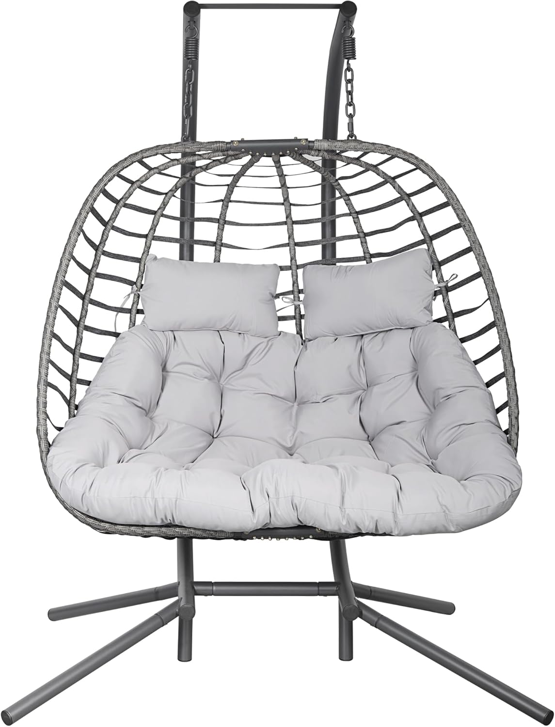 Double Hanging Egg Chair wth Stand, Patio Hammock Swing Chair with Cushion Loveseat for Bedroom, Balcony, Garden, Indoor, Outdoor 9 71hd21d3EuL. AC SL1500