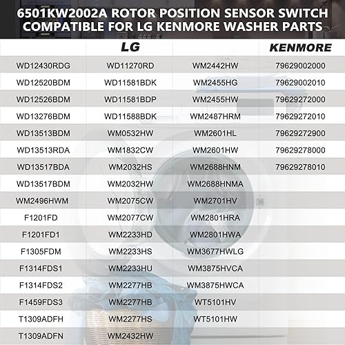 Miniatura 7 de WISINY 6501KW2002B 6501KW2002A Washer Rotor Position Sensor for LG Hall Sensor Fixed The LE Erorr Code Compatible for Kenmore LG Washer Parts