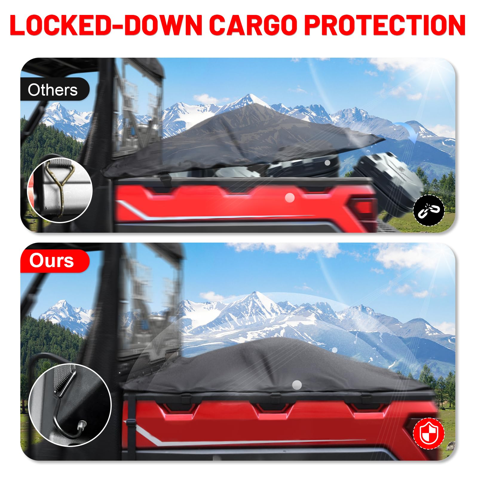StarknightMT Funda para cama de carga, duradera, ajustable, impermeable, compatible con Polaris Ranger XP 1000/Crew 2020-2023, Ranger XP 900/Crew 2013-2019, Ranger XP 570/Crew 2016 Tonneau Cargo Cover