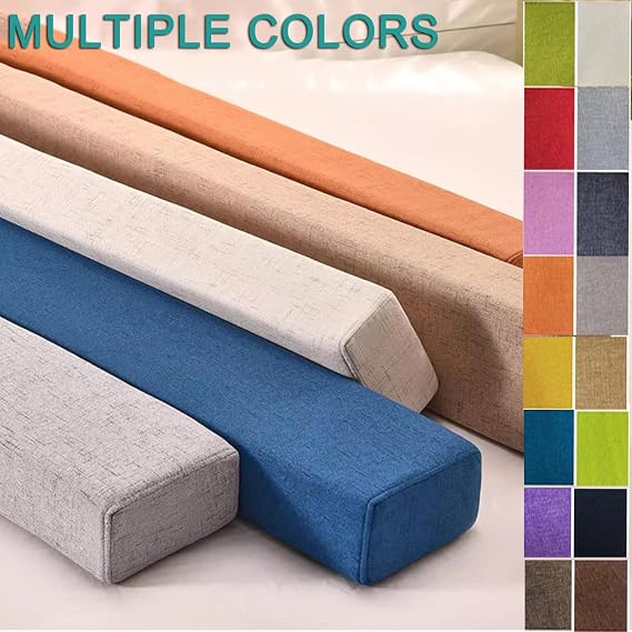 Personalised Bed Wedge Mattress Gap Filler, Full Size Headboard Pillow Armrest Support Bolster Cushion, Bedside Extender With Removable Cover (Custom size)