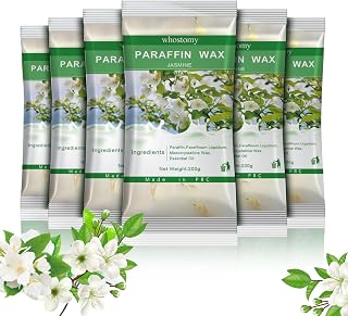 Paraffin Wax Refills, 6 PackParaffin Wax for Hands and Feet, Hot Melt Paraffin Wax Blocks for Paraffin Bath, Jasmine Scent + Dry Flowers, Relieves Muscle Fatigue Nourishes Dry Skin