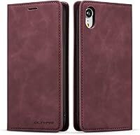 Vista 19 de QLTYPRI Funda para iPhone XR, funda de piel sintética de alta calidad, parachoques de TPU con soporte para tarjetas, atril, absorción magnética
