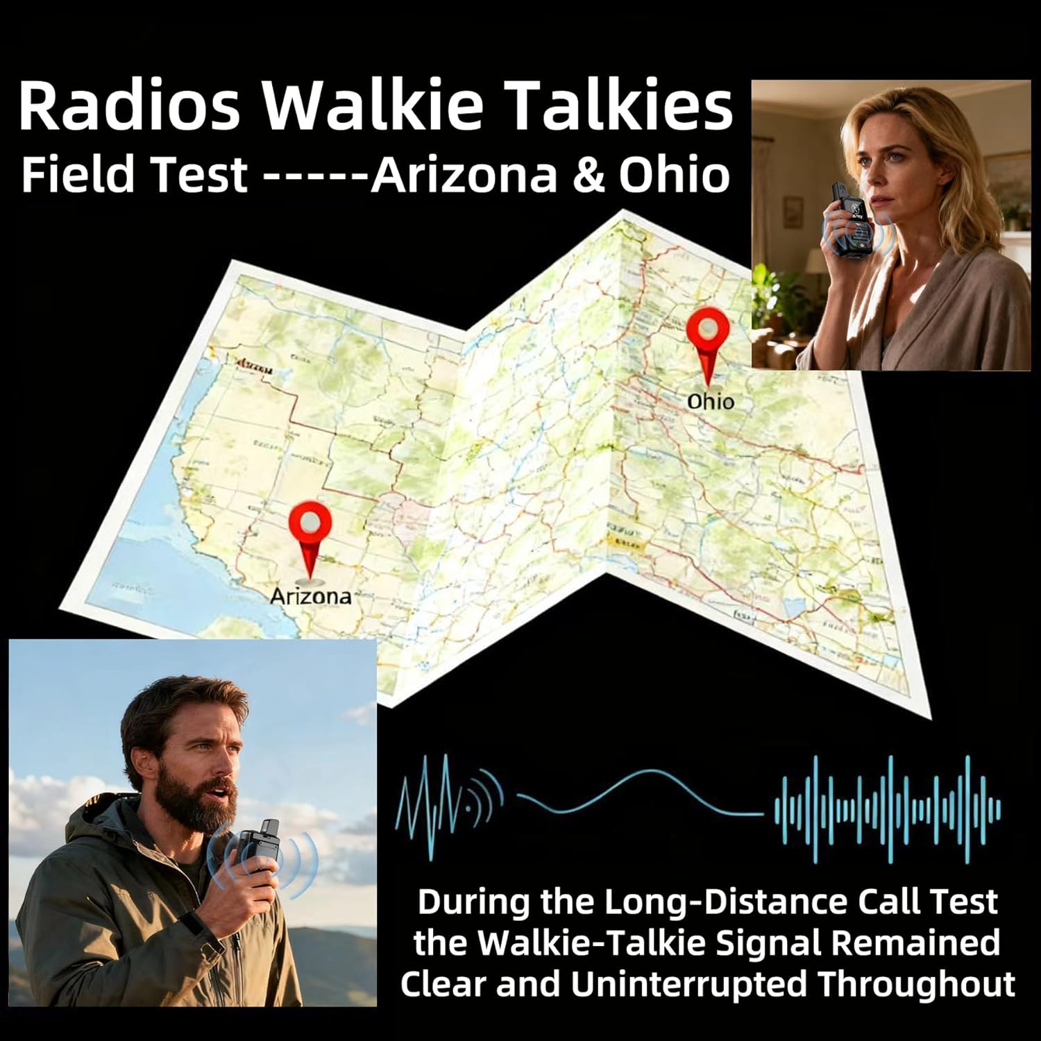 Global Lifetime Free Rapid Walkie Talkies Unlimited Range Nationwide PTT 4G LTE PoC Long Range Two Way Radios Long Distance 5000 Miles Professional for Family,Outdoor,Logistics (3 Pack with SIM)