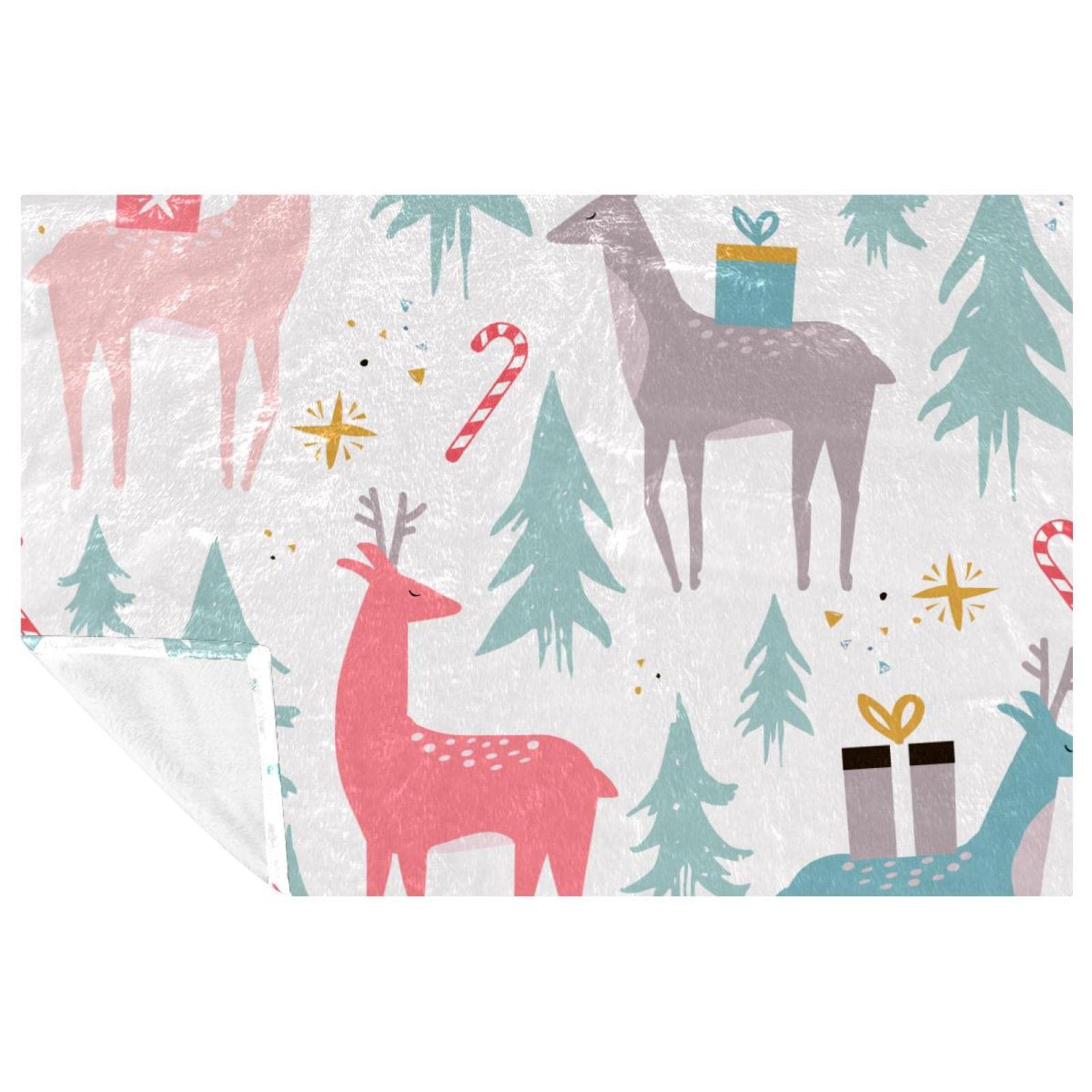 Couverture renne de Noël avec cadeaux, le plaid parfait à offrir en hiver