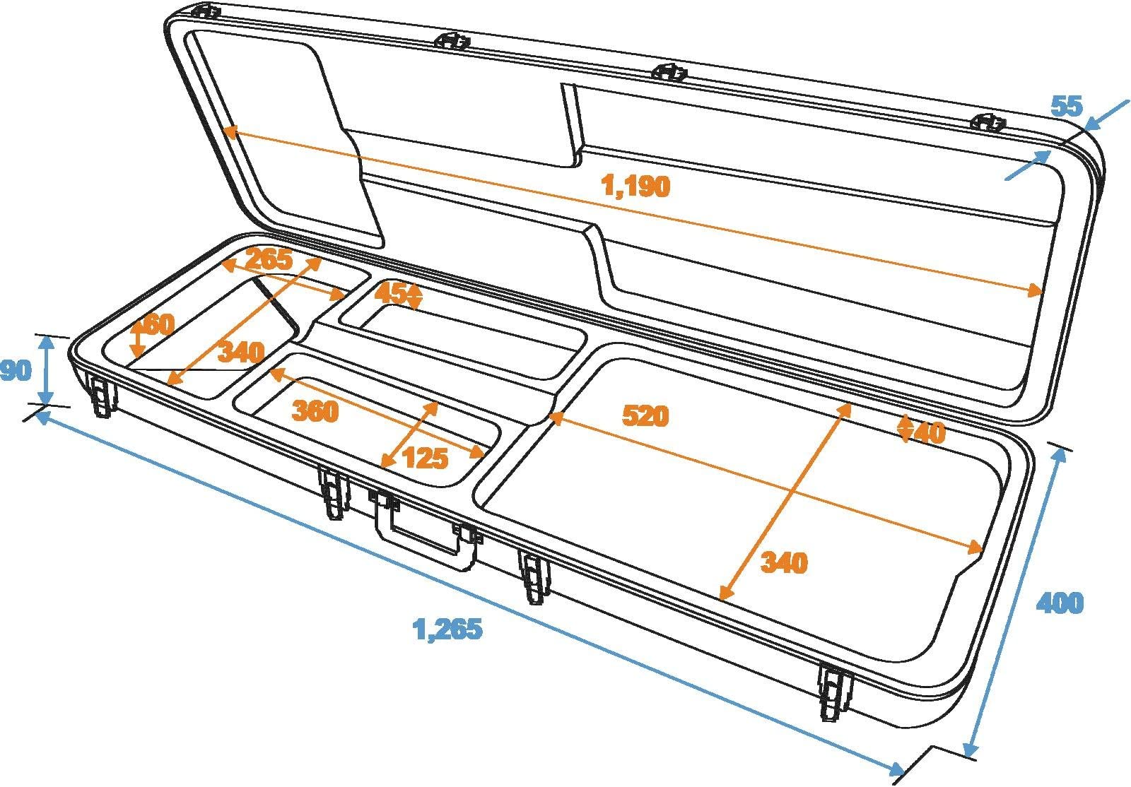 Dimavery - Custodia rigida per chitarra elettrica, Nera, ABS Rettangolare ABS RBBK