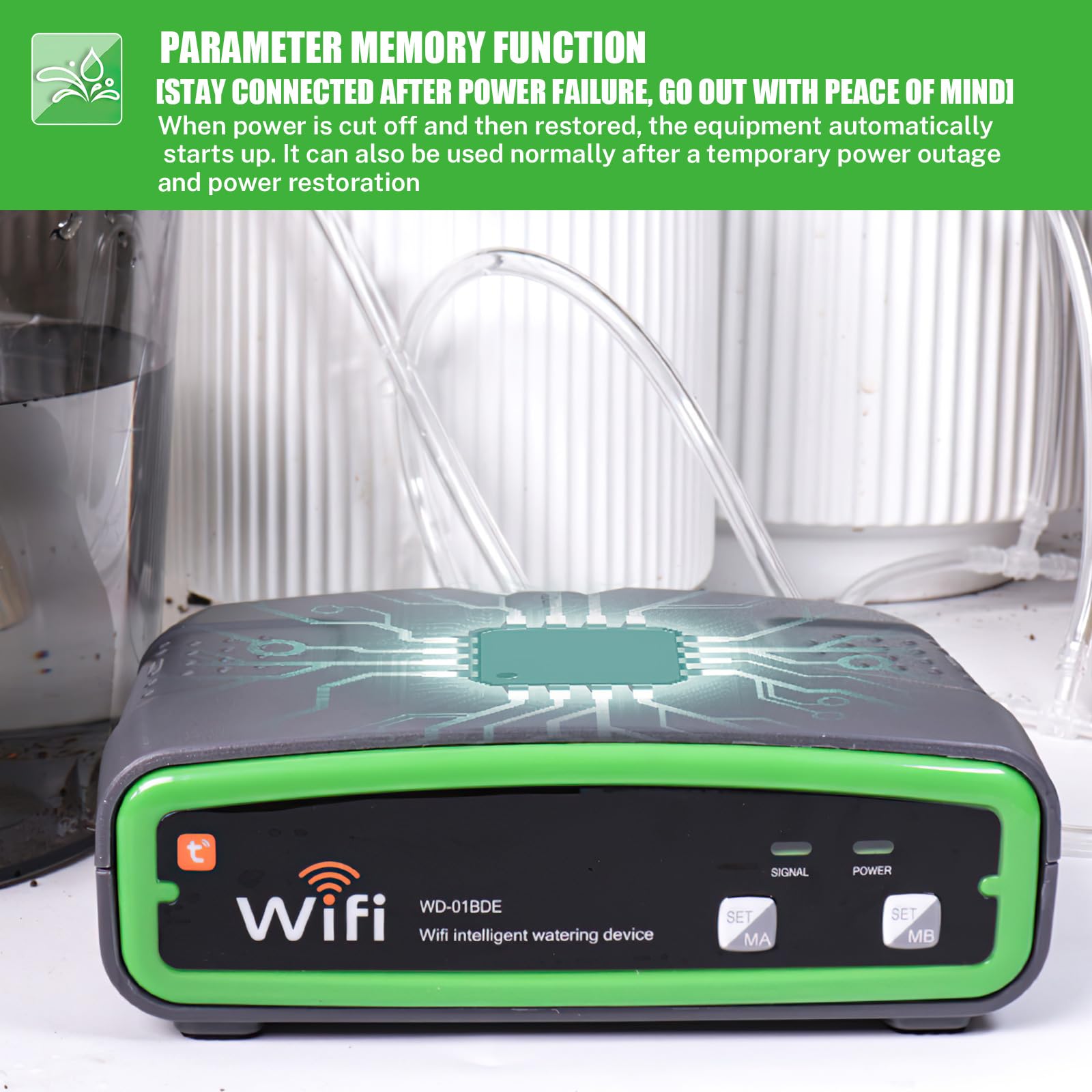 Sistema di irrigazione con doppia pompa, WiFi, per irrigazione automatica a goccia, controllo tramite app, 20 piante una volta, per balconi