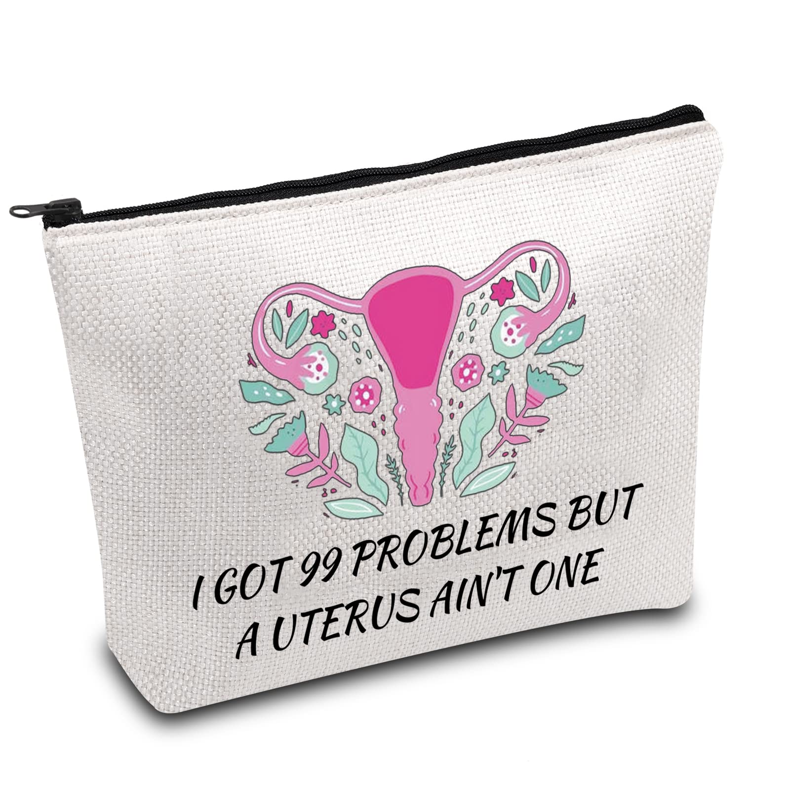 PLITI Make-up-Tasche Als Hysterektomie-Geschenk – Lustiger Spruch, Canvas, Wasserdicht, 23x16 Cm