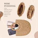 YouNuo Sac de paille pour les femmes, Summer Beach Tote Purse, Raffia Woven Bags, Sac à main pour les vacances