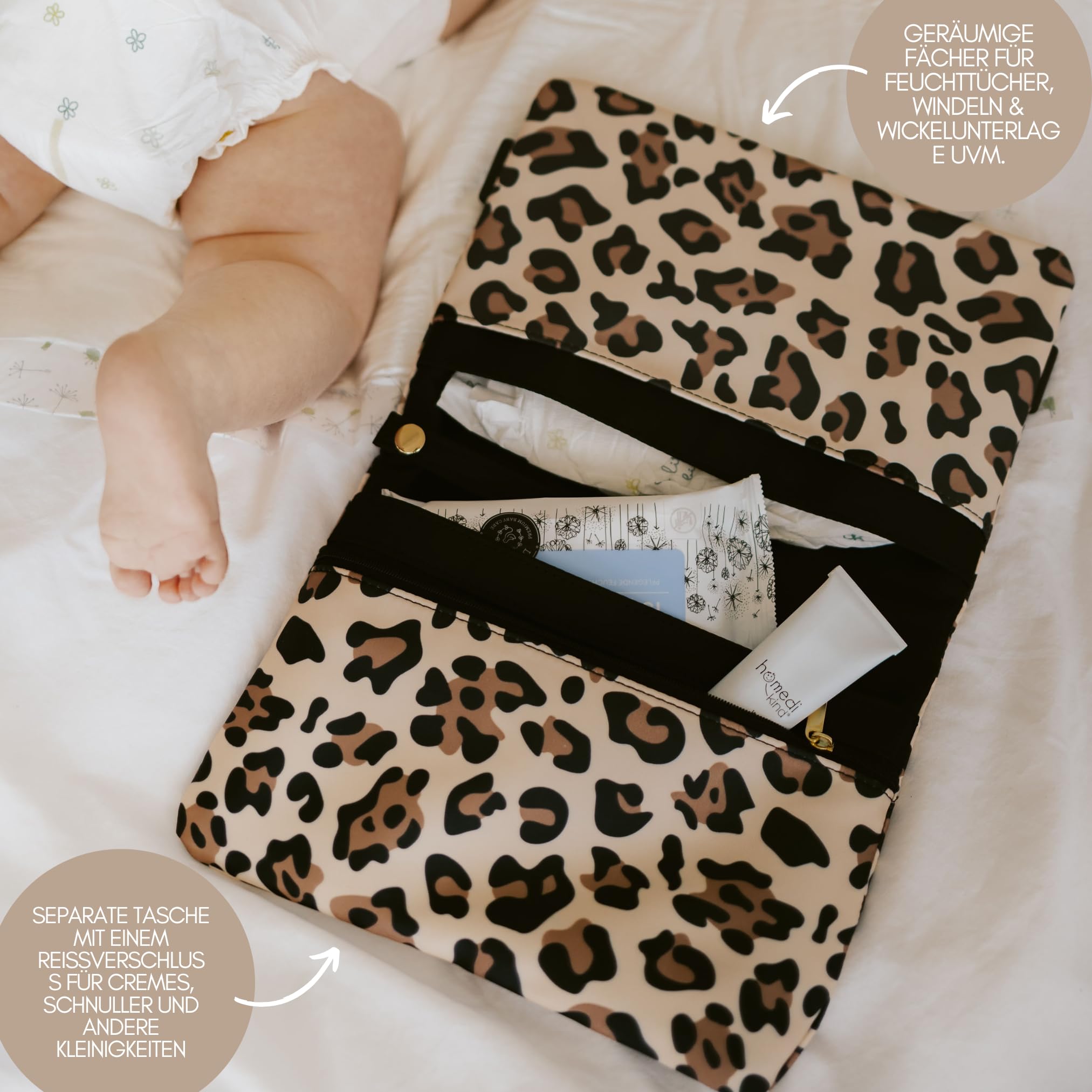 Borsa per pannolini da viaggio con molto spazio per bambini (limone)