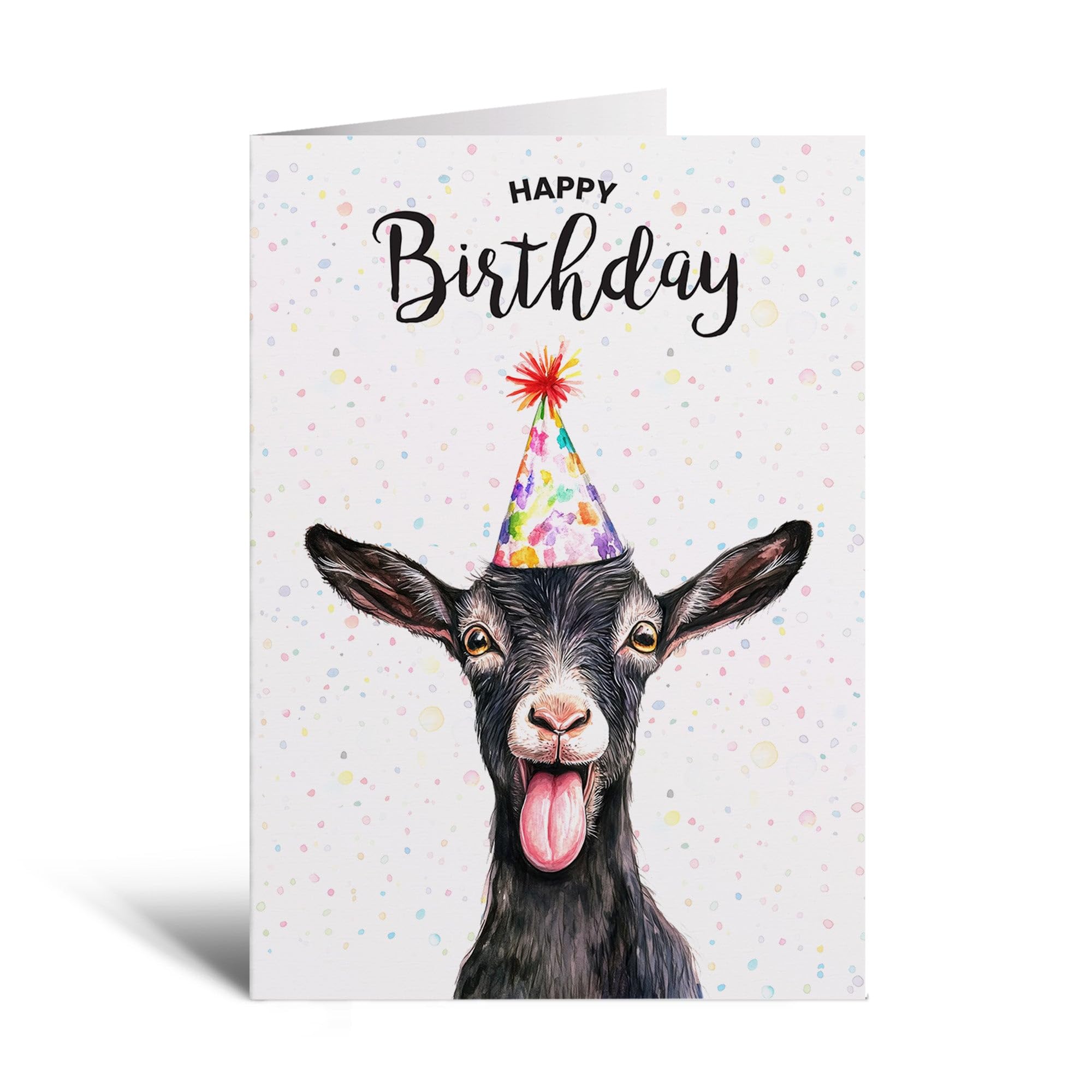 Postcard Prints - Goat Illustration Birthday Card for Him or Her - Charming Animal Design - 5x7 Inch - 300gsm Matte Finish - Includes Kraft Envelope