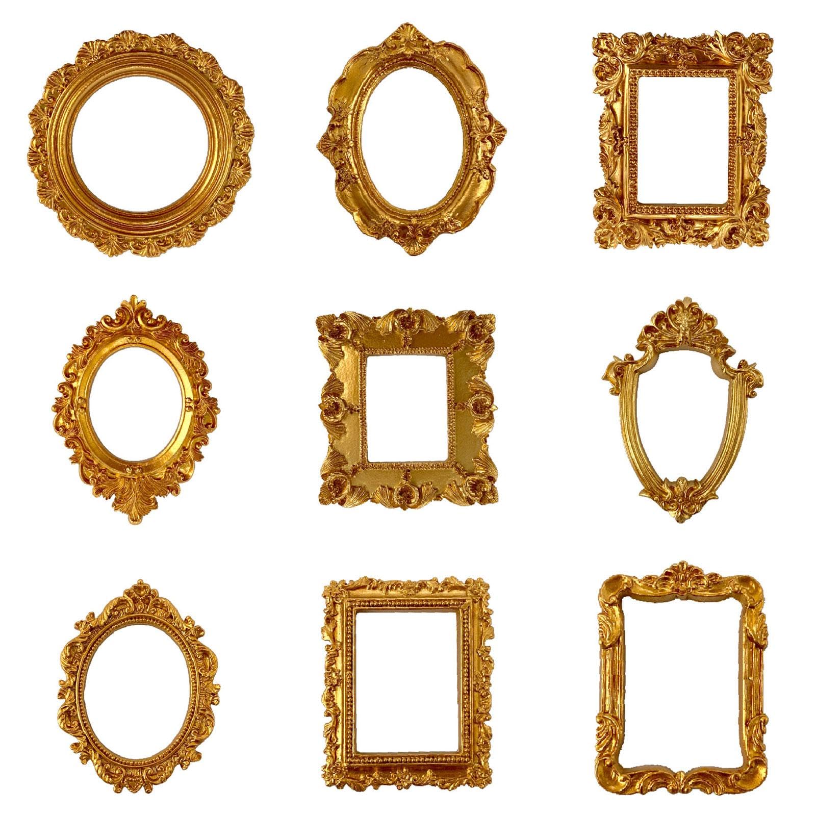 hogtnd Victorian Antique Resin Photo Frame Oval Rectangle Wall Hanging Display Table Decoration Gift Antique Resin Picture