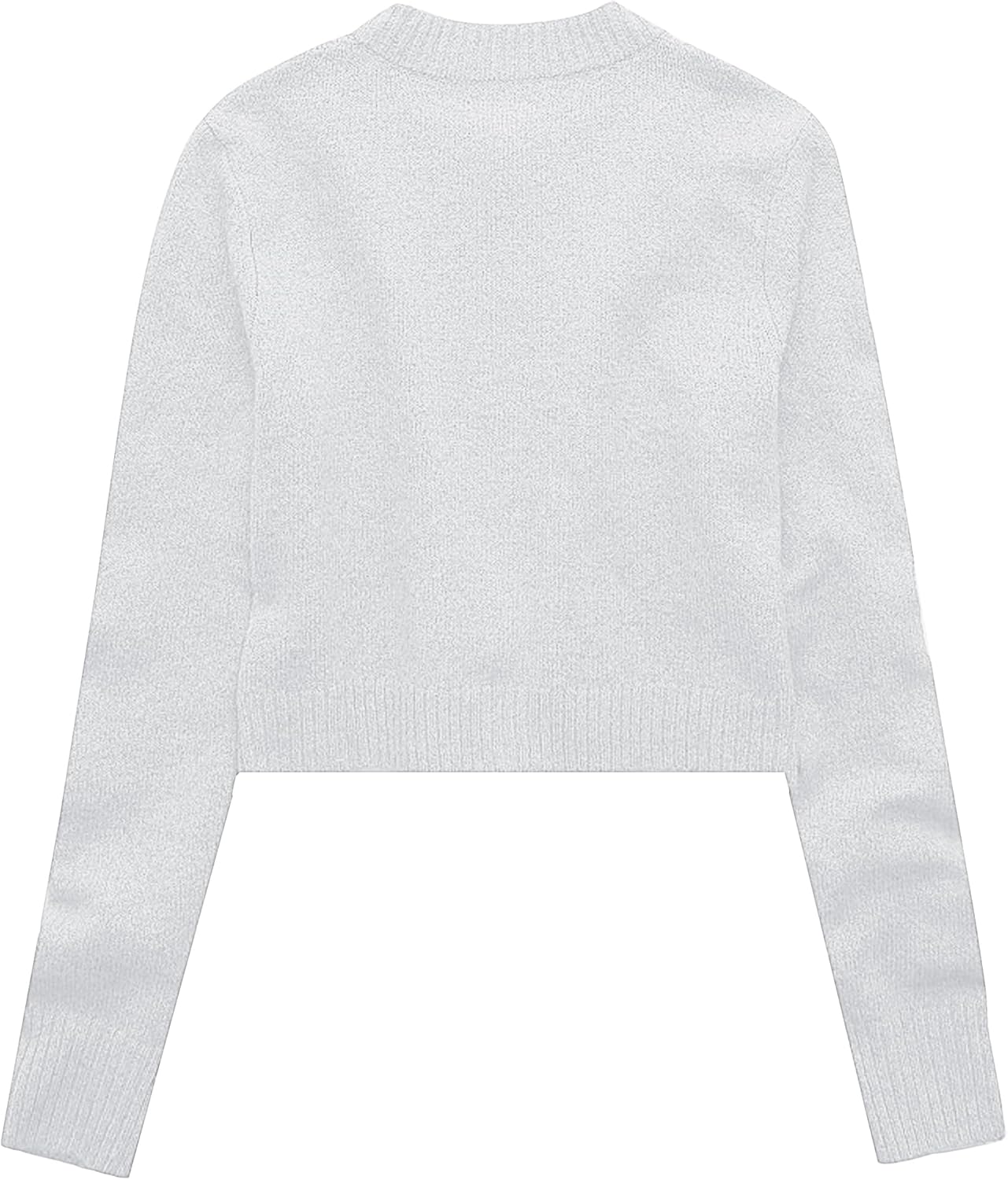 Urban CoCo Women's Crew Neck Cropped Cardigan Sweaters Long Sleeve Open Front Button Down Shrug Sweater Jackets - Image 6