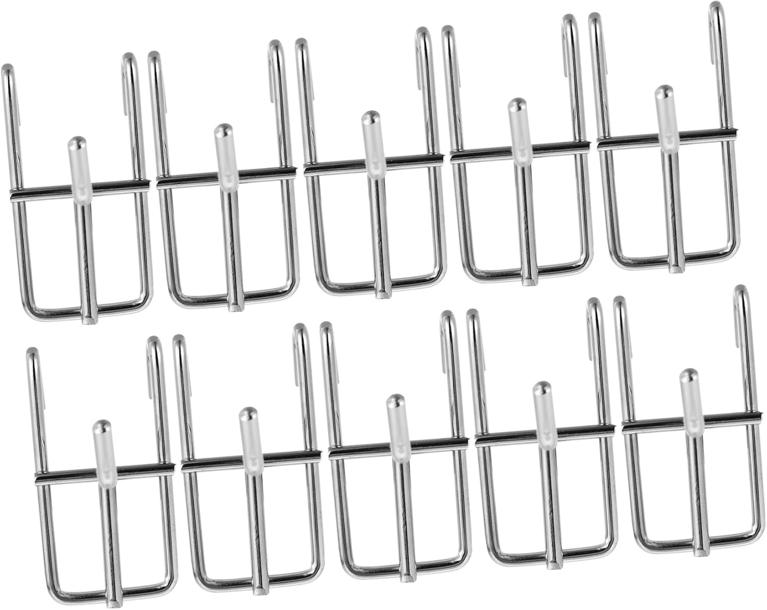 IMIKEYA 10 Pcs Iron Pegboard Hooks Silver Grid Hook Set for Garage