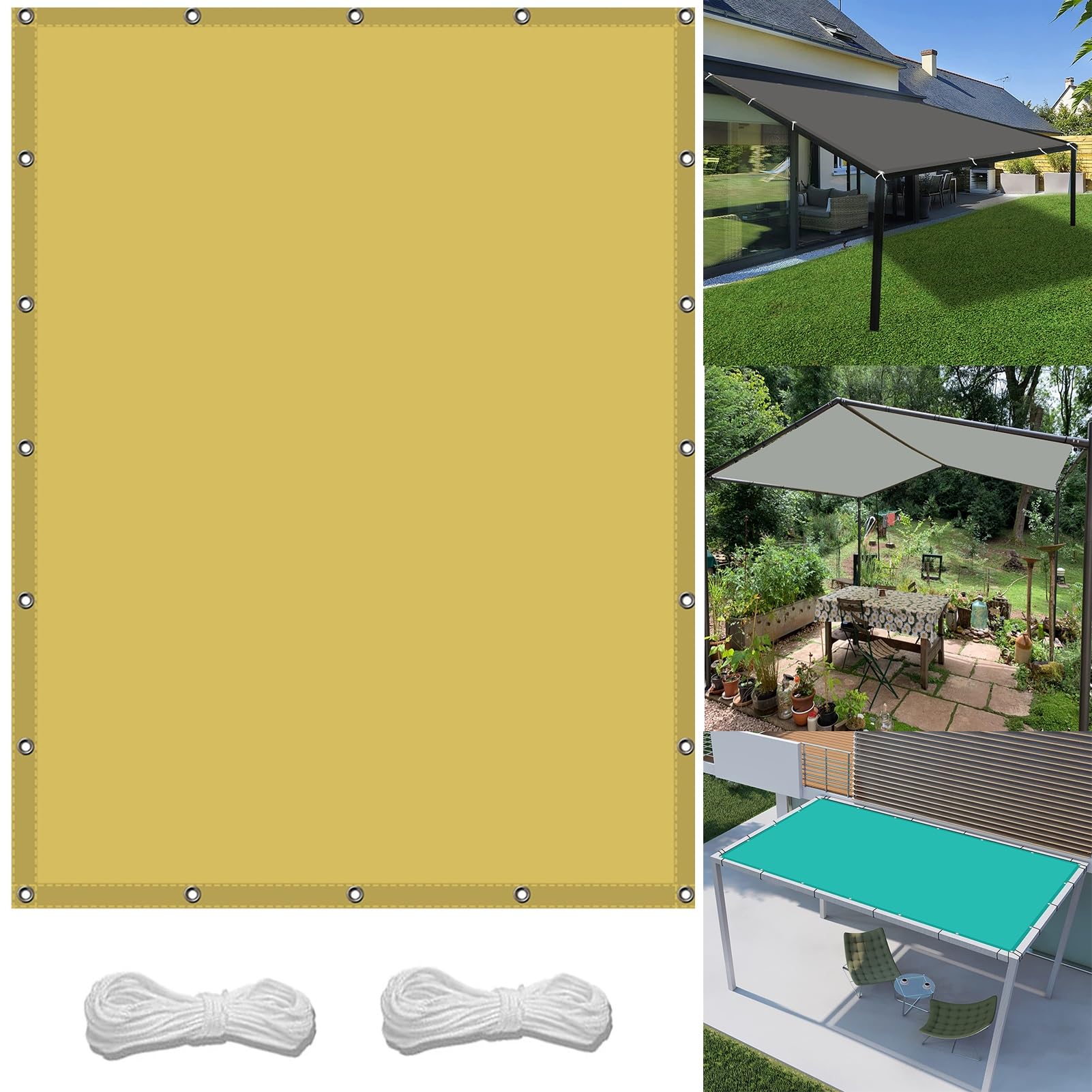 Voile d'ombrage rectangulaire pour terrasse et balcon, idéal petit espace
