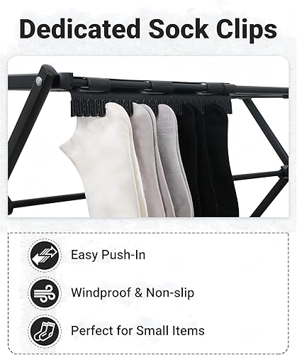 Miniatura 6 de Escurridor de ropa plegable de 4 niveles  Estante de secado de ropa plegable  Estante de secado de ropa plegable para lavandería, dormitorio, diseño