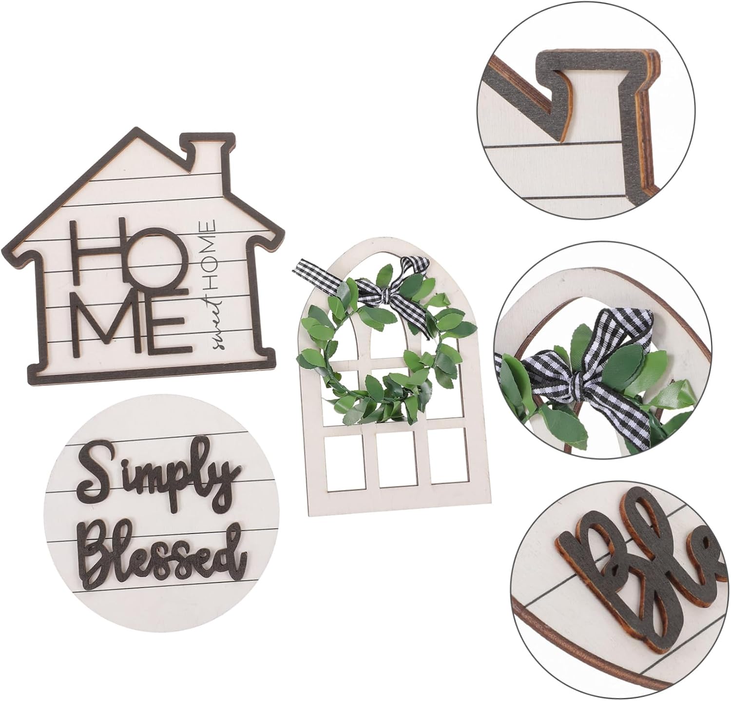 Xmas Farmhouse Wooden Sign Tier Tray Decor Set for Home Gatherings