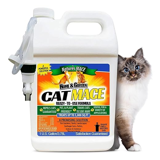 Nature's Mace Cat Mace Cat Repellent, Pets Training Tool, Outdoor & Indoor, Home, Liquid Spray Deterrent, Landscaped, Marking, Anti-Scratch, Garden & Furniture Protector, Ready-to-Use, 1 Gallon Spray