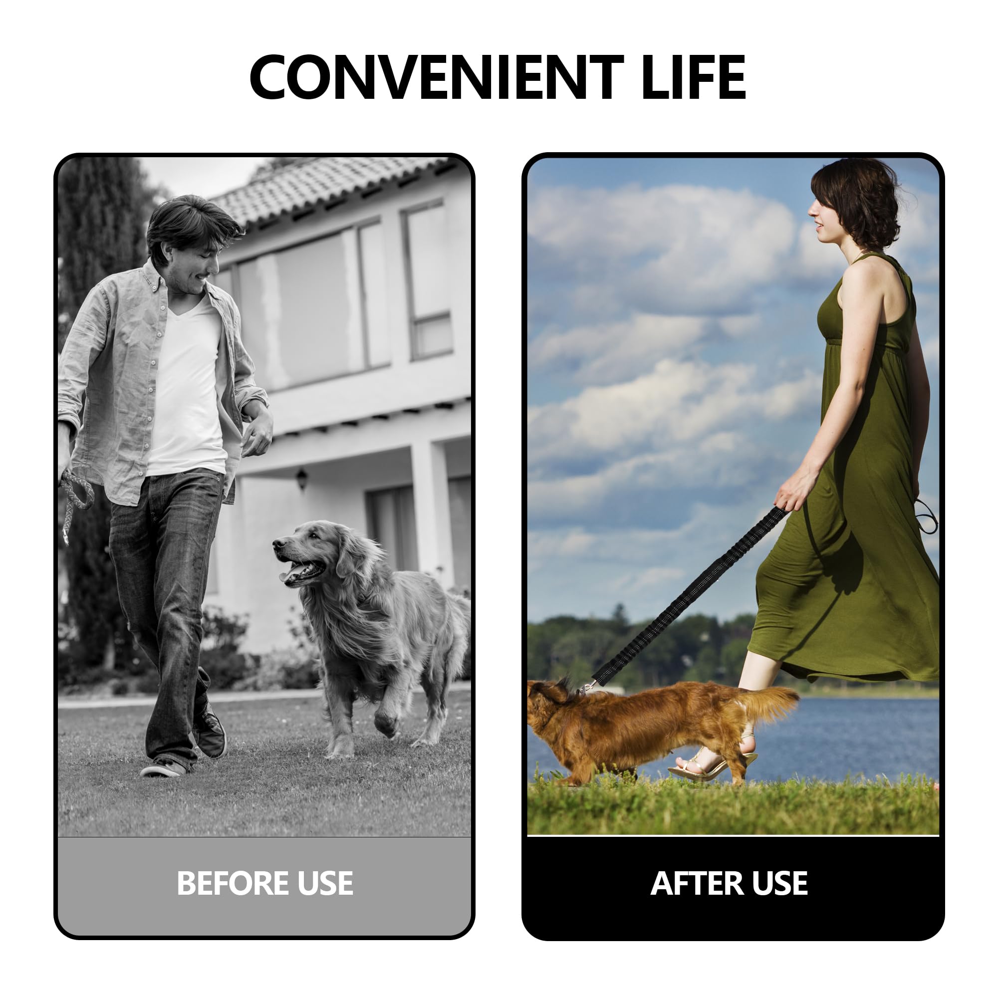 1PCS Bungee Dog Lead Durable Elastic Dog Lead Shock Absorber Extension for Small Dogs Medium Dogs,Prevent Injury on Arm and Shoulder - Image 4