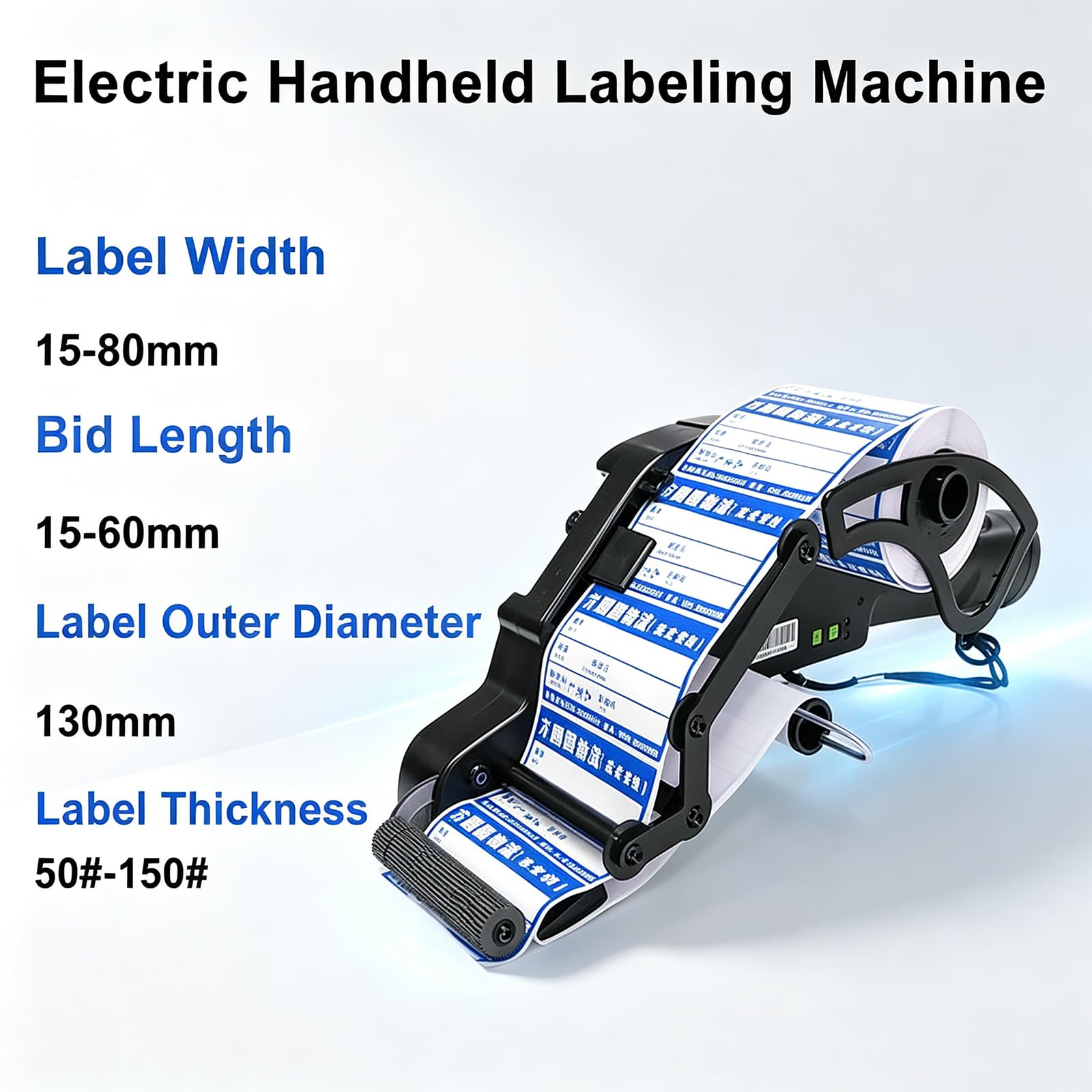 MObyat Etichettatrice Manuale, Dispenser Automatico di Etichette con Sensore di Alimentazione Carta, Larghezza Etichetta 15-80 Mm, Durata Batteria 16 Ore, per Vendita al Dettaglio E Magazzino.