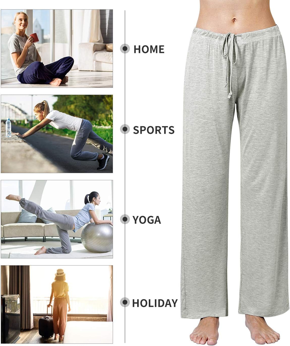 Air Curvey Casual Womens Pants Soft Lounge Pants Sleep Pajama Bottoms With Pocket - Image 5