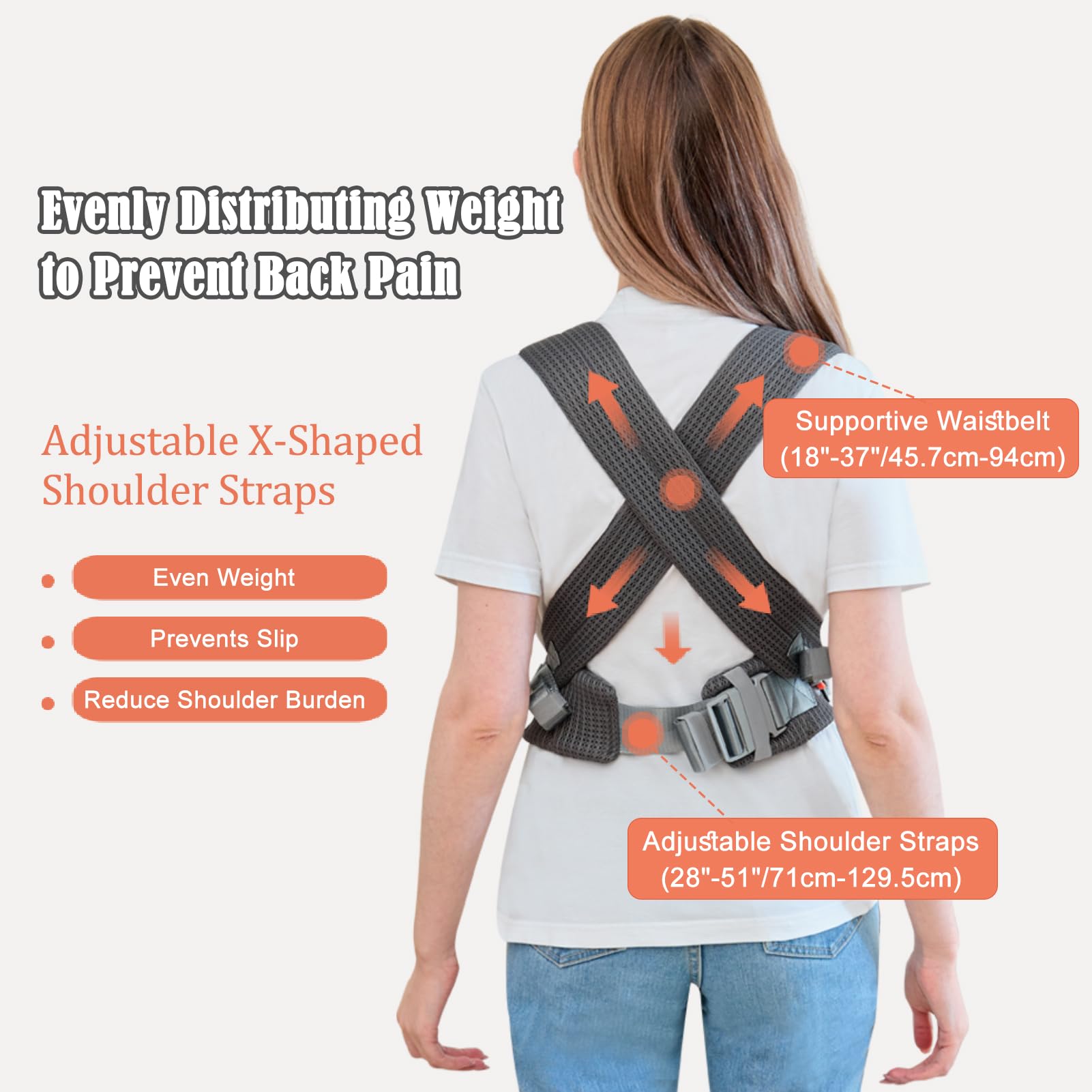 IULONEE Baby Carrier Newborn to Toddler Ergonomic Infant Carrier Wrap Front & Back Backpack Carry Portable Holder Carrier Sling for Toddler Newborn Dark Grey - Image 4
