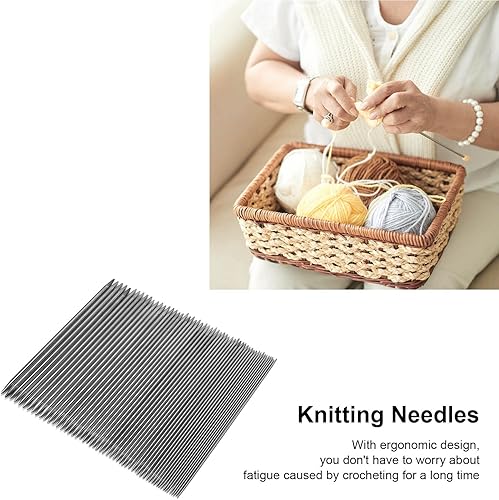 Miniatura 3 de Juego de 55 agujas de tejer, agujas de tejer de doble punta con ganchos de ganchillo de 0.079 in, 0.089 in, 0.108 in, 0.138 in, 0.148 in, 0.157 in,
