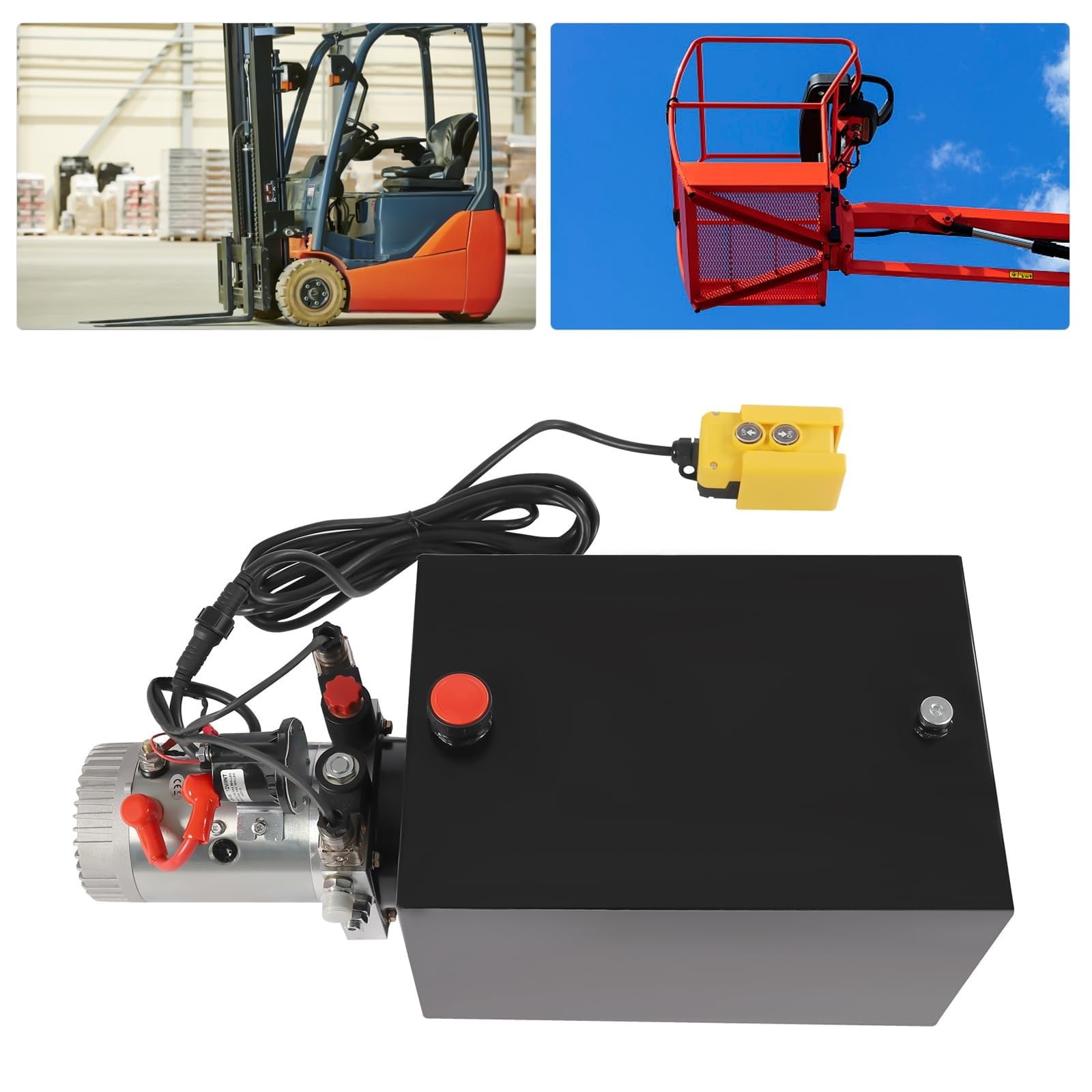 Hydraulikaggregat für Kippanhänger, 12 V Gleichstrompumpe mit Metallölbehälter, ideal zum Heben von Autos und Fernsteuerung