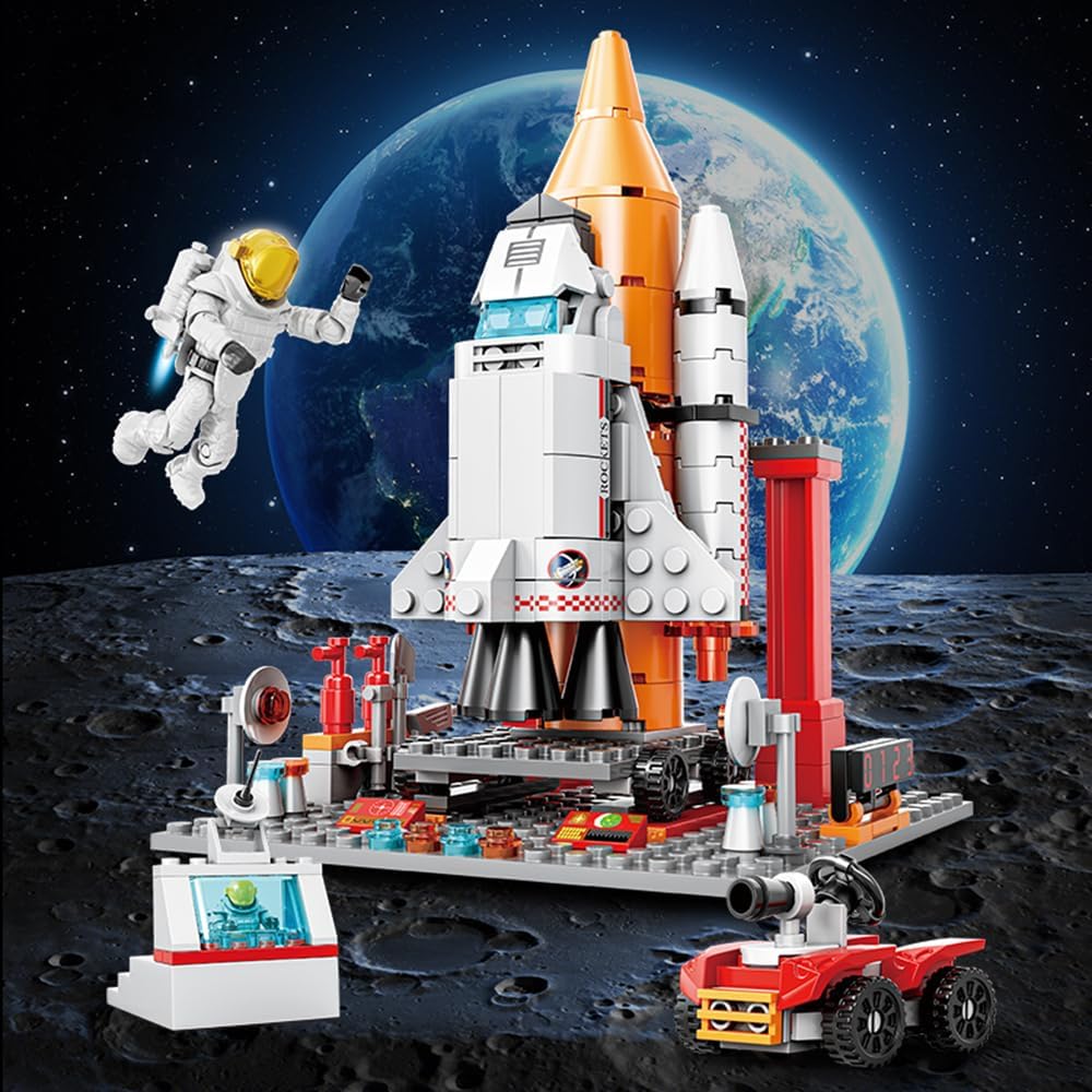 Space Exploration Shuttle Toys for 6 7 8 9 10 11 12 Year Old Kids, Girls, Boys, STEM Projects Rocket Building Toy Kit with 2 Astronauts, Airplane Rocket Set, Gift idea for Ages 6, 354 Pcs