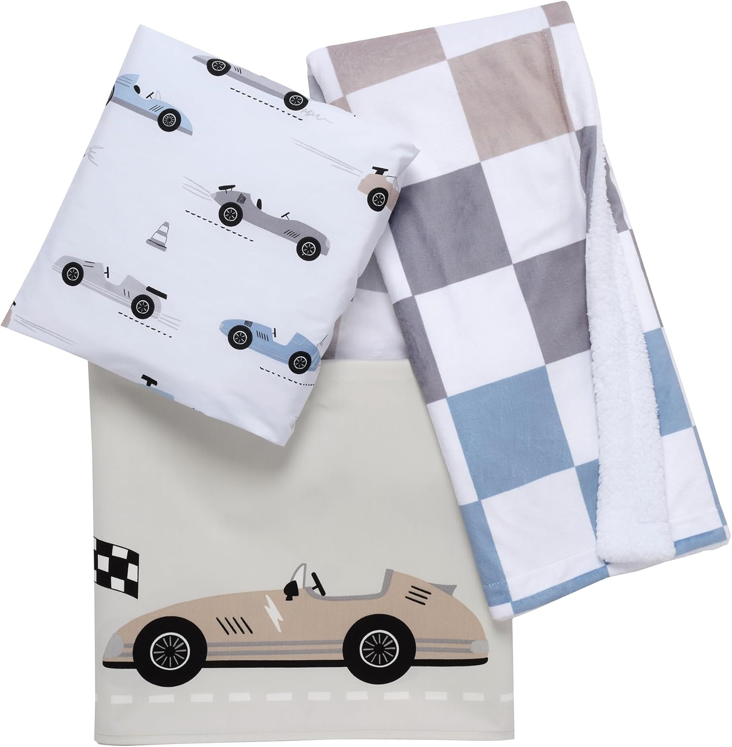 Lambs & Ivy Little Racer 3-Piece Cars/Transportation Baby Crib Bedding Set