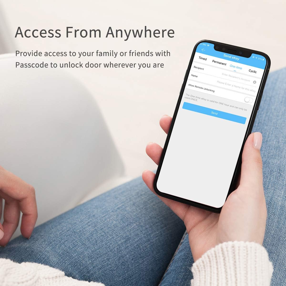 Smart Lock, NexTrend Keyless Entry Keypad Door Lock Electronic Front Door Lock Free APP Control with Mechanical, Remote Sharing, Send eKeys for Home, Hotel, Apartment, Right Handle