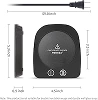 Vista 2 de VOBAGA Mug Warmer& Coffee Mug Warmer for Office Desk Use, Candle Warmer with Three Temperature Settings, Coffee Warmer Plate for Cocoa Tea Water