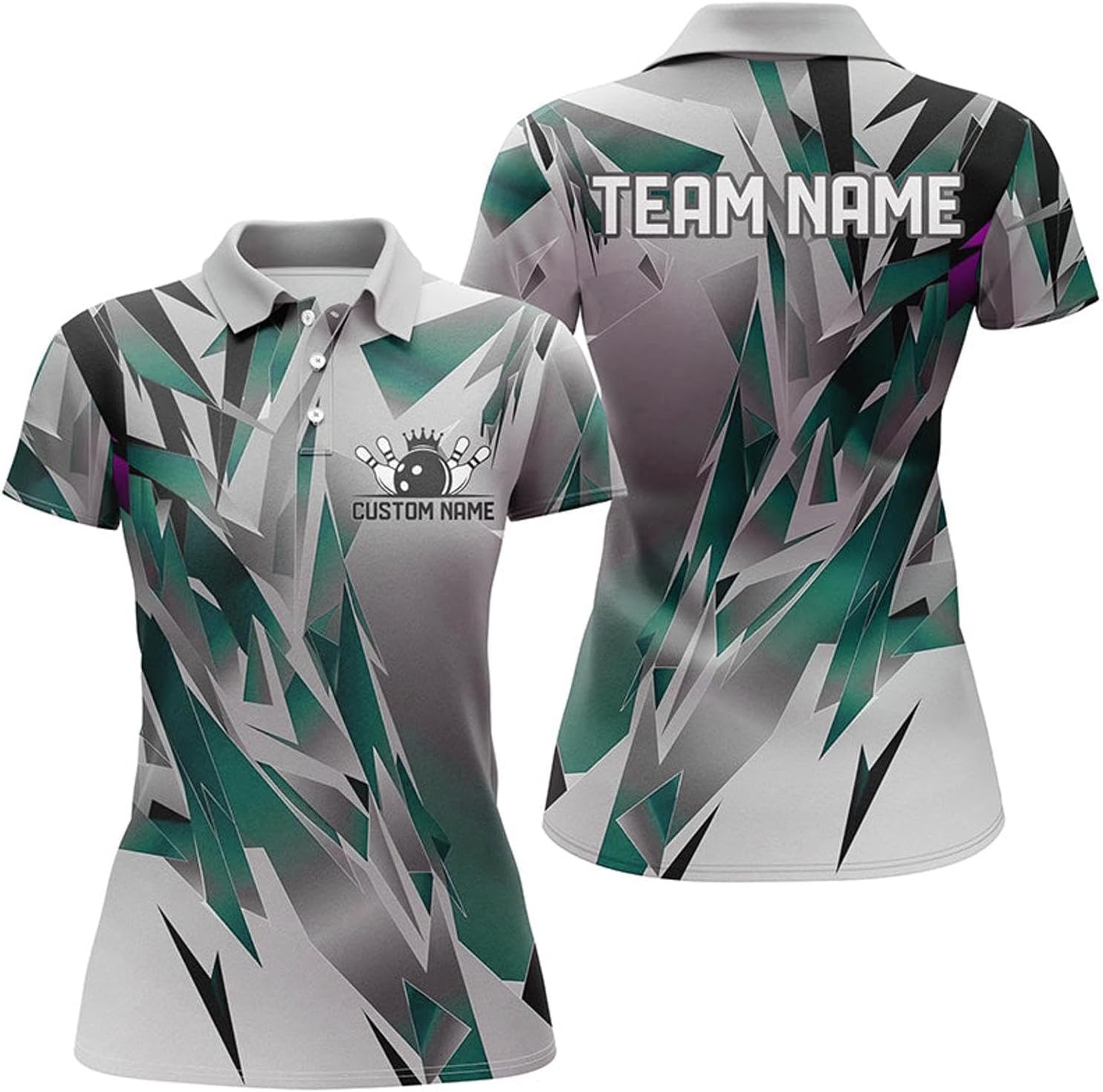Blue and Gray Custom Ladies Bowling Team Shirts Bowling Tournament Jerseys for Bowler Gift I6188