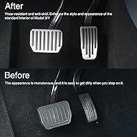 Vista 3 de Juego de pastillas de pedal para Tesla Modelo 3 Modelo Y, accesorios de aluminio de rendimiento antideslizante para el pedal de freno y acelerador