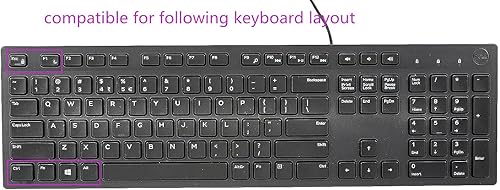 Miniatura 2 de Funda de teclado compatible con teclado con cable Dell KB216 KB216p, teclado inalámbrico Dell KM636, Dell Optiplex 5250 5460 7450 7050, Dell