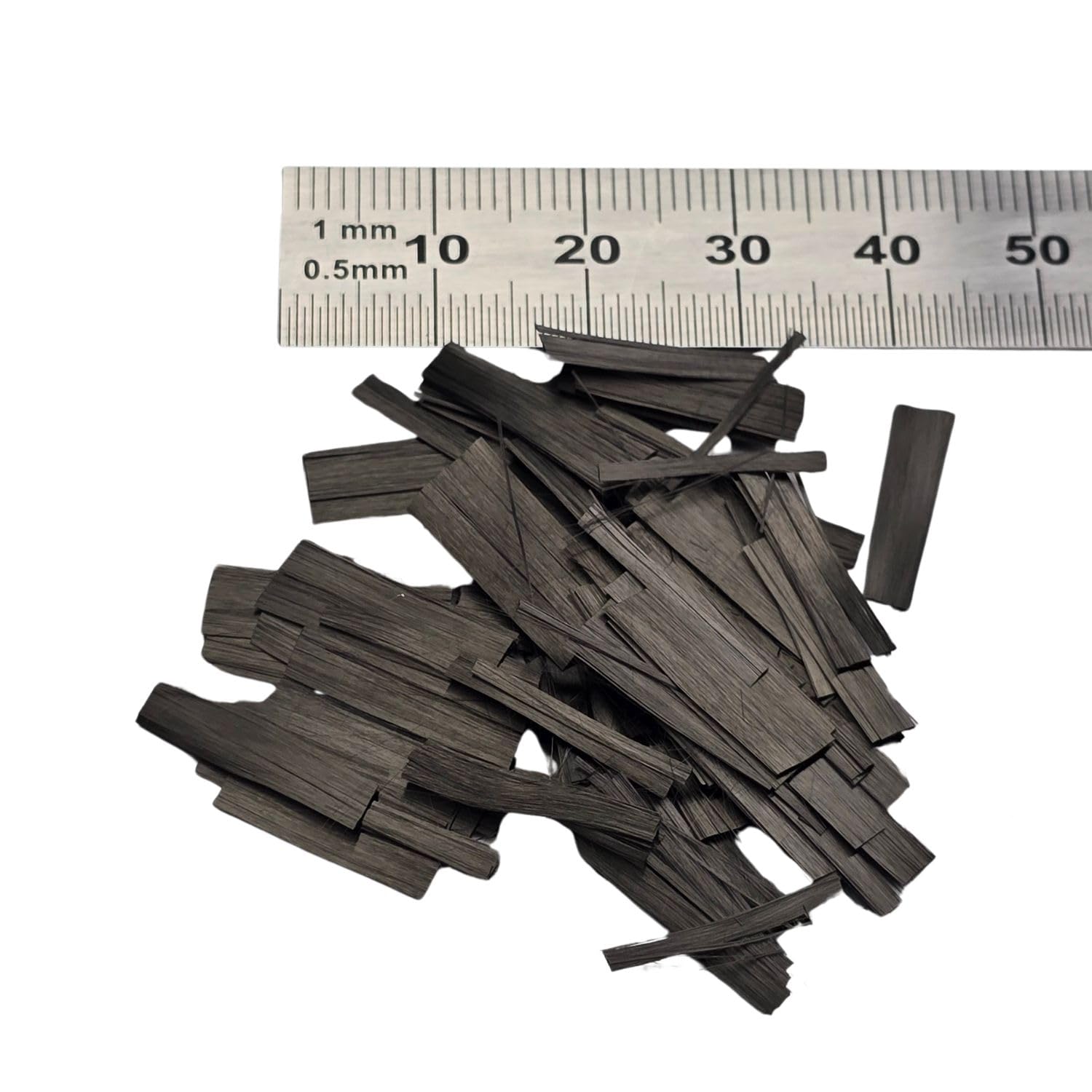 DD Composite Carbon Fasern Forged Carbon 15mm fibre flakes Chopped Carbon Fiber geschnittene Carbonfaser einzigartige Optik besonderes Design