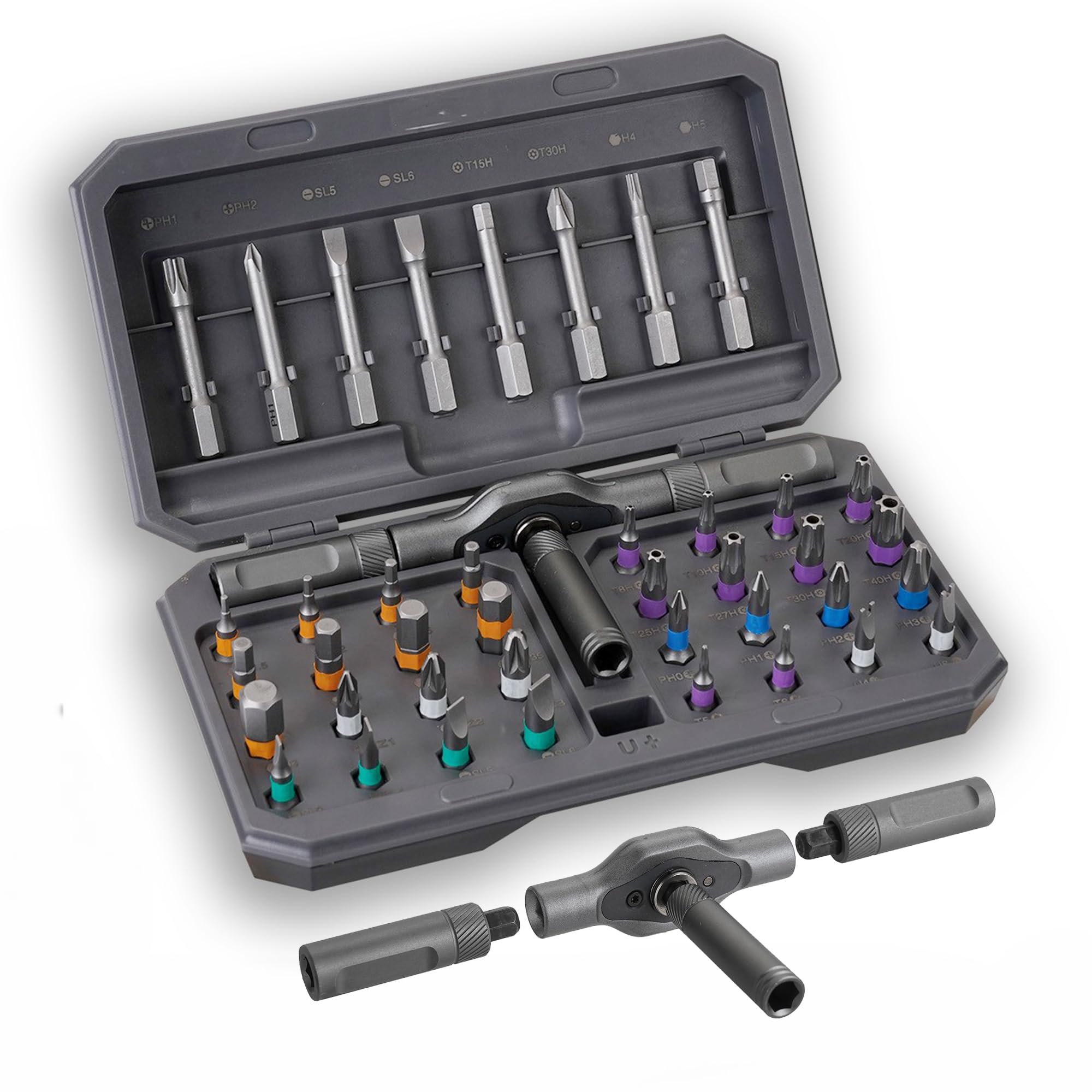 YrouGra 42-in-1 Magnetic Ratchet Screwdriver Set with Detachable T-Handle