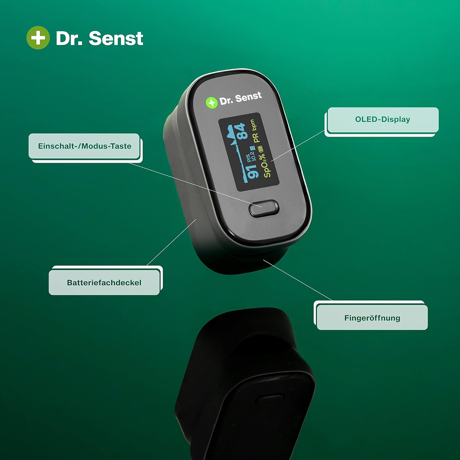 Dr. Senst Pulsoximeter YK-80B labeled components