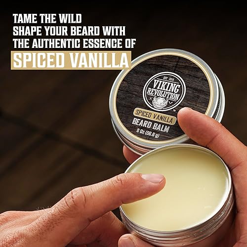 Vista 68 de Viking Revolution Aceite de cedro y pino para barba para hombres, suavizante natural de argán y jojoba, acondicionador para fortalecer e hidratar