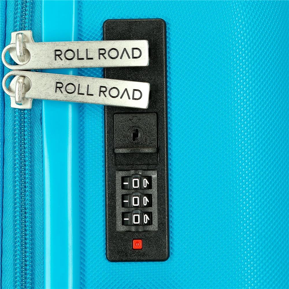 Roll Road Menorca Maleta de Cabina Turquesa Verde 38x55x20 cm Rígida ABS Cierre de combinación Integrado 35L 2,6kg 4 Ruedas Dobles Extensible Equipaje de Mano